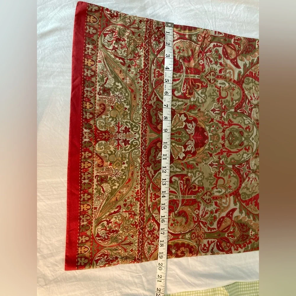 Ralph Lauren Blue Label Red and Olive Paisley Pillowcase